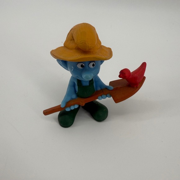 Other - Farmer Smurf Figure with‎ Bird and Shovel Peyo Mcdonalds 2011 Collectible Toy